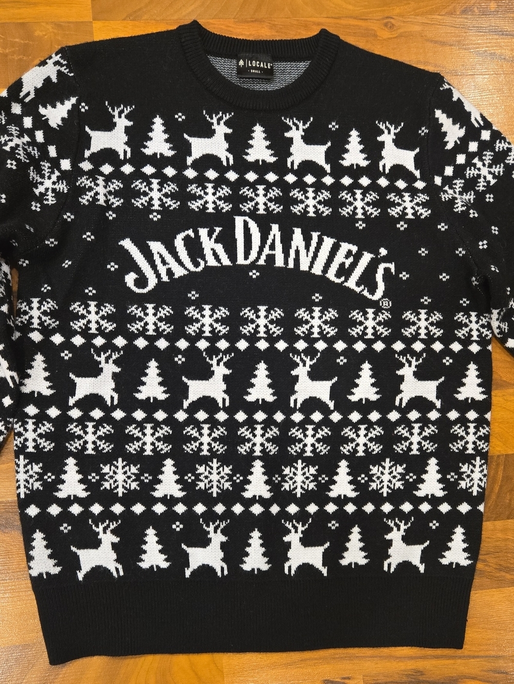Jack Daniels Black & White Holiday Crewneck Sweater